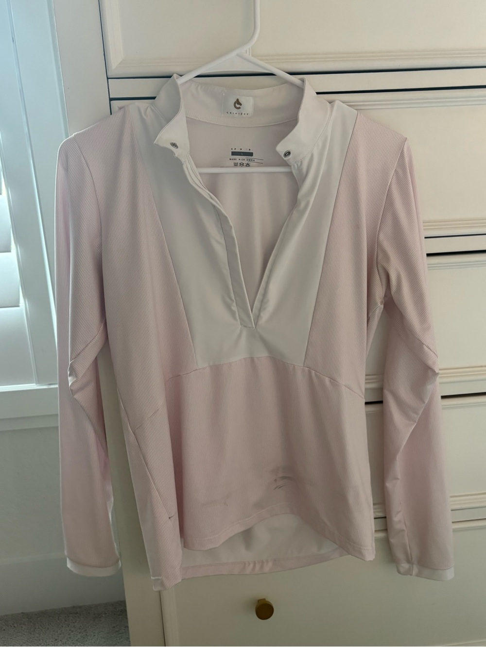 Criniere equestrian women pink show shirt size L